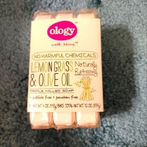 New ology 3 pk LemonGrass & Olive Oil triple milled naturally refreshing Soap